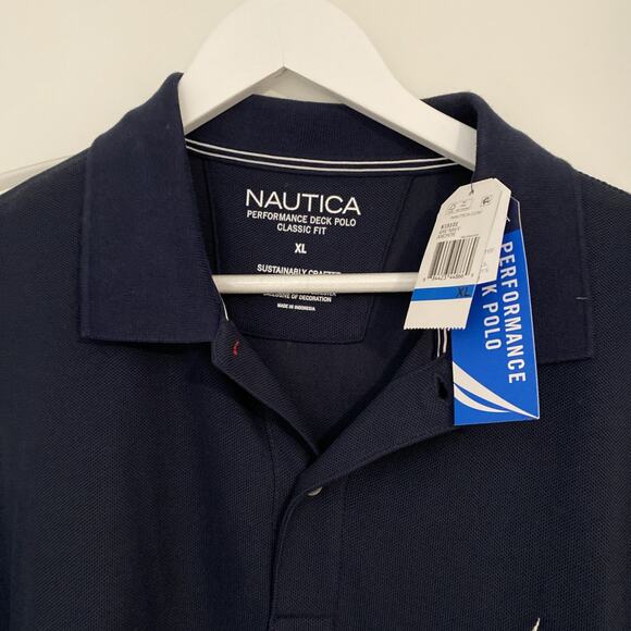 Nautica Men’s Performance Polo Collared Shirt Blue XL - Picture 1 of 2